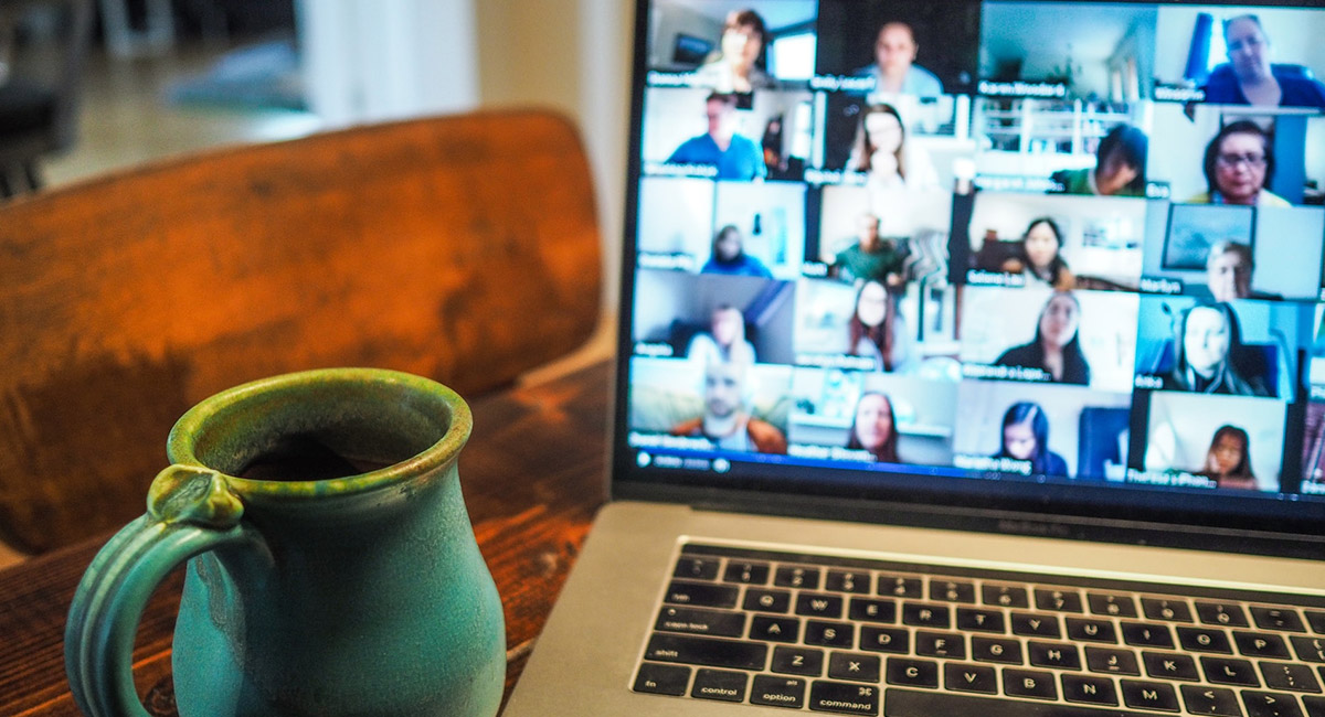 Zoom Meeting with Coffee Mug